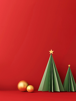 JPG 편집이미지 종이 크리스마스장식 크리스마스 사람없음 장식 빨간색 크리스마스트리 페이퍼아트 디지털합성 별장식 오너먼트 카피스페이스 편집소스 편집실사 AI포토 AI콘텐츠 기념일 별 컬러 공백 CG 파일형식