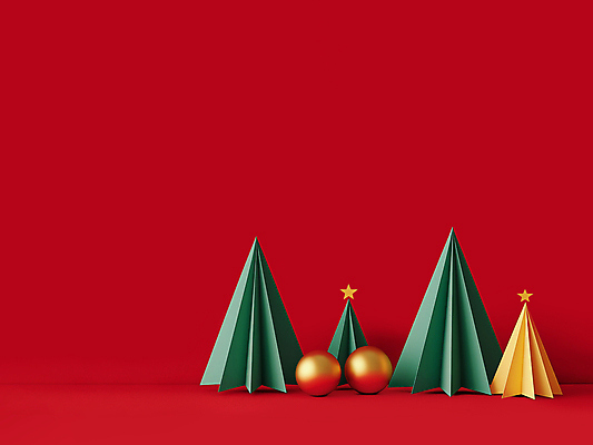 JPG 편집이미지 종이 크리스마스장식 크리스마스 사람없음 장식 빨간색 크리스마스트리 페이퍼아트 디지털합성 별장식 오너먼트 카피스페이스 편집소스 편집실사 AI포토 AI콘텐츠 기념일 별 컬러 공백 CG 파일형식