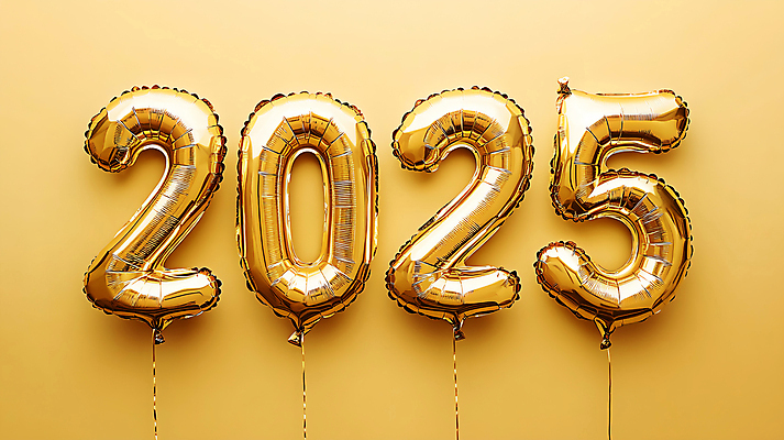 JPG 편집이미지 새해 사람없음 노란색 2025년 을사년 편집실사 숫자풍선 AI포토 AI콘텐츠 컬러 연도 CG 풍선 파일형식