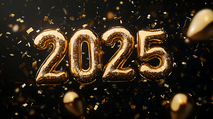 JPG 편집이미지 새해 사람없음 검은색 금색 꽃가루 2025년 을사년 편집실사 숫자풍선 AI컴퓨터그래픽 AI콘텐츠 컬러 가루 연도 CG 풍선 파일형식