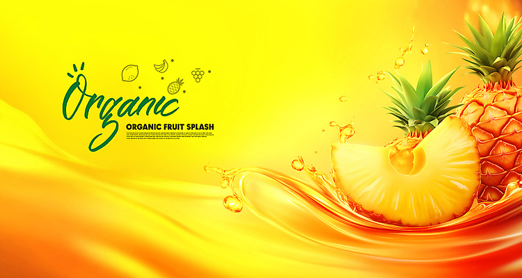 PSD 템플릿 사람없음 노란색 물방울 신선 파인애플 유기농 스플래쉬 이미지템플릿 웰빙 컬러 과일 열대과일 파일형식