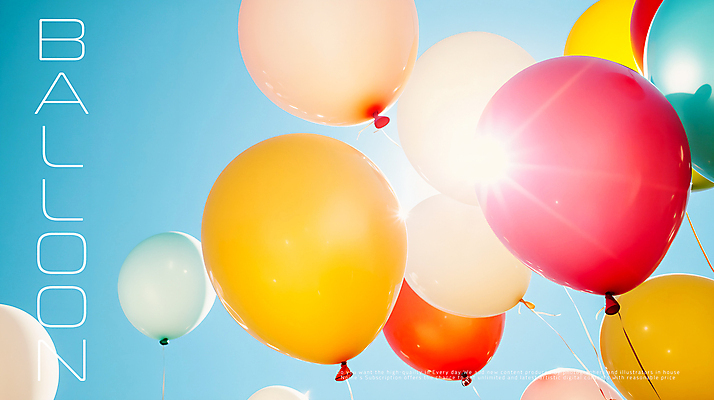 PSD 편집이미지 하늘 사람없음 컬러풀 햇빛 떠있는 풍선 이미지편집 컬러 모션 태양 파일형식