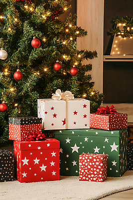 JPG 편집이미지 크리스마스장식 크리스마스 사람없음 선물상자 크리스마스트리 쌓기 여러개 오브젝트 핀전구 오너먼트 편집실사 AI포토 AI콘텐츠 기념일 다수 전구 모션 선물 상자 CG 파일형식