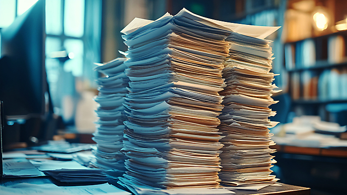 JPG 편집이미지 비즈니스 사람없음 컴퓨터 사무실 쌓기 업무 작업 가득함 책상 문서 파일 서류더미 편집실사 AI포토 AI콘텐츠 가구 모션 전자제품 CG 파일형식 더미