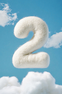 JPG 구름 편집이미지 2 하늘 타이포그라피 사람없음 숫자 디지털합성 양모 편집실사 AI컴퓨터그래픽 AI콘텐츠 자연요소 문자 직물 CG 파일형식