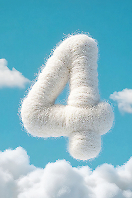 JPG 구름 편집이미지 하늘 타이포그라피 사람없음 숫자 4 디지털합성 양모 편집실사 AI컴퓨터그래픽 AI콘텐츠 자연요소 문자 직물 CG 파일형식