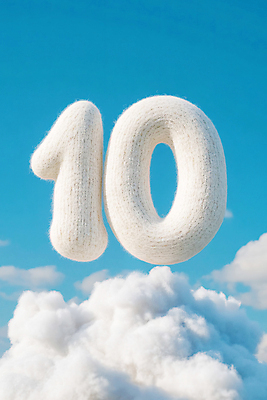 JPG 구름 편집이미지 하늘 타이포그라피 사람없음 숫자 10 디지털합성 양모 편집실사 AI컴퓨터그래픽 AI콘텐츠 자연요소 문자 직물 CG 파일형식