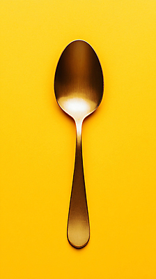 JPG 편집이미지 사람없음 노란색 숟가락 금색 빈티지 디지털합성 편집실사 AI포토 AI콘텐츠 컬러 컨셉 수저 CG 파일형식