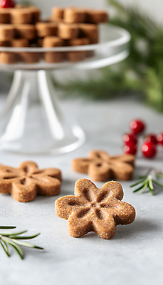 JPG 편집이미지 크리스마스 꽃무늬 취미 사람없음 쿠키 제과 디지털합성 홈베이킹 로즈메리 편집실사 AI포토 AI콘텐츠 기념일 꽃 무늬 디저트 제과제빵 허브 CG 제빵 파일형식