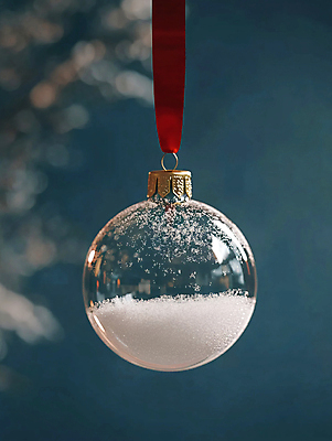 JPG 편집이미지 리본 크리스마스 사람없음 장식 눈 투명 디지털합성 오너먼트 편집실사 AI포토 AI콘텐츠 자연요소 기념일 크리스마스장식 날씨 CG 파일형식