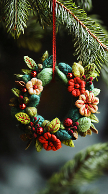 식물 기념일 잎 크리스마스장식 화환 CG 파일형식 AI콘텐츠 솔잎 꽃 크리스마스리스 사람없음 디지털합성 크리스마스 오너먼트 장식 JPG 편집이미지 편집실사 AI포토