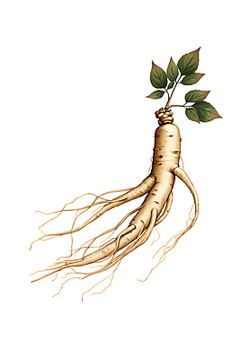 JPG 잎 일러스트 사람없음 인삼 뿌리 국내일러스트 AI일러스트 AI콘텐츠 식물 삼 파일형식