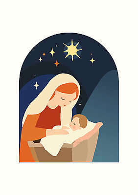 여자 남자 기독교 일러스트 창문 안기 성인 두명 아기 예수 아치 요람 국내일러스트 AI파일 종교 모션 사람 신_종교 파일형식 벡터