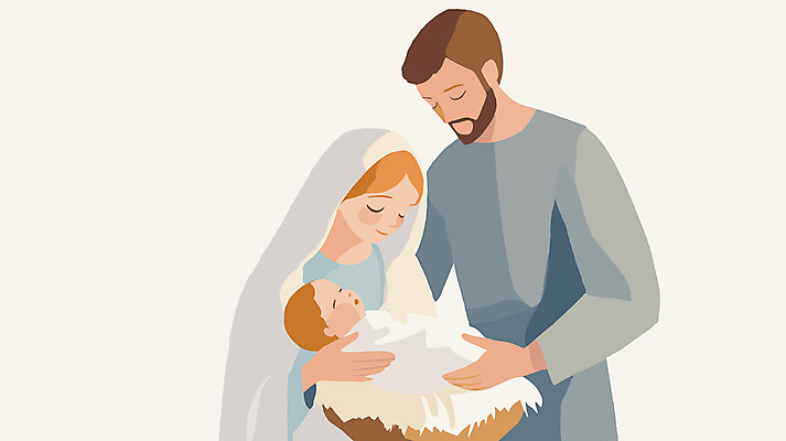 여자 남자 기독교 일러스트 안기 상반신 성인 세명 아기 예수 국내일러스트 AI파일 종교 모션 사람 신_종교 파일형식 벡터