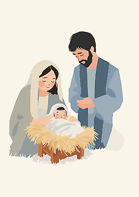 여자 남자 기독교 일러스트 상반신 성인 세명 아기 예수 볏짚 국내일러스트 AI파일 종교 사람 신_종교 짚 파일형식 벡터