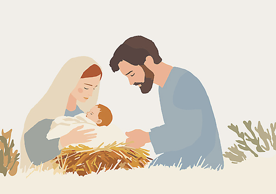 여자 남자 기독교 일러스트 안기 상반신 성인 세명 아기 예수 볏짚 국내일러스트 AI파일 종교 모션 사람 신_종교 짚 파일형식 벡터