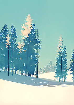 JPG 나무 겨울 일러스트 자연 풍경 사람없음 눈 숲 눈덮임 국내일러스트 AI일러스트 AI콘텐츠 자연요소 식물 계절 컨셉 날씨 생태계 파일형식