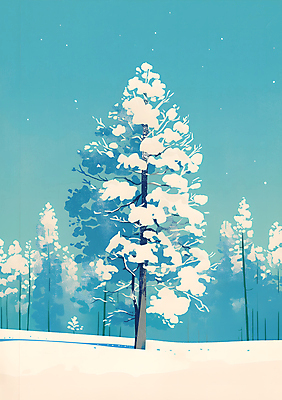 JPG 나무 겨울 일러스트 자연 풍경 사람없음 눈 숲 눈덮임 국내일러스트 AI일러스트 AI콘텐츠 자연요소 식물 계절 컨셉 날씨 생태계 파일형식