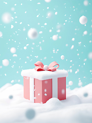 JPG 편집이미지 행복 리본 겨울 사람없음 선물상자 기쁨 눈 눈내림 편집실사 AI컴퓨터그래픽 AI콘텐츠 자연요소 계절 감정 날씨 눈_날씨 선물 상자 CG 파일형식