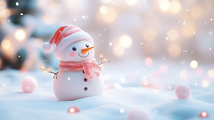 JPG 편집이미지 행복 겨울 산타모자 눈사람 사람없음 목도리 기쁨 눈 보케 편집실사 AI컴퓨터그래픽 AI콘텐츠 자연요소 모자_잡화 잡화 계절 감정 크리스마스 날씨 CG 파일형식