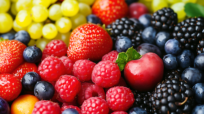 JPG 편집이미지 딸기 건강 사람없음 신선 블루베리 산딸기 블랙베리 건강식 슈퍼푸드 편집실사 AI포토 AI콘텐츠 음식 과일 CG 건강식품 파일형식