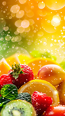 JPG 편집이미지 딸기 건강 키위 사람없음 신선 레몬 보케 산딸기 망고 건강식 애플민트 슈퍼푸드 편집실사 AI포토 AI콘텐츠 음식 과일 민트 CG 열대과일 건강식품 파일형식