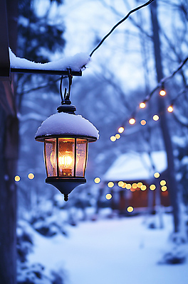 JPG 편집이미지 겨울 전등 풍경 사람없음 시골 눈 눈내림 편집실사 AI포토 AI콘텐츠 자연요소 계절 날씨 조명 눈_날씨 CG 파일형식