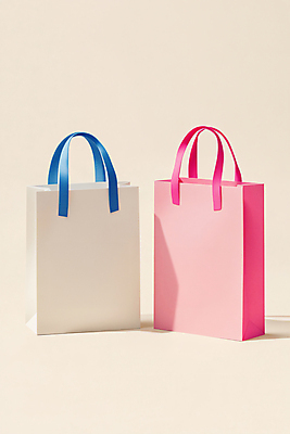 JPG 편집이미지 분홍색 그림자 선물 사람없음 쇼핑 쇼핑백 상품 디지털합성 베이지색 편집실사 AI포토 AI콘텐츠 컬러 가방 CG 파일형식