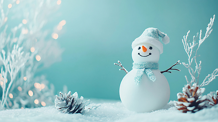JPG 편집이미지 크리스마스 겨울 눈사람 사람없음 눈 디지털합성 솔방울 편집실사 AI컴퓨터그래픽 AI콘텐츠 자연요소 계절 기념일 날씨 CG 파일형식