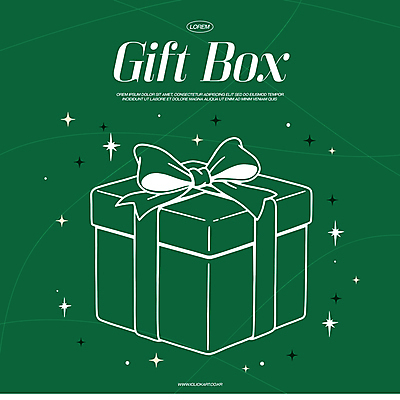 기념일 리본 크리스마스 라인일러스트 일러스트 사람없음 초록색 선물상자 반짝임 축하 심플 국내일러스트 AI파일 컬러 컨셉 모션 선물 이벤트 상자 파일형식 벡터