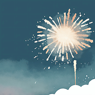 JPG 구름 일러스트 밤하늘 폭죽 불꽃놀이 풍경 사람없음 빛 국내일러스트 AI일러스트 AI콘텐츠 자연요소 놀이 하늘 야간 파일형식