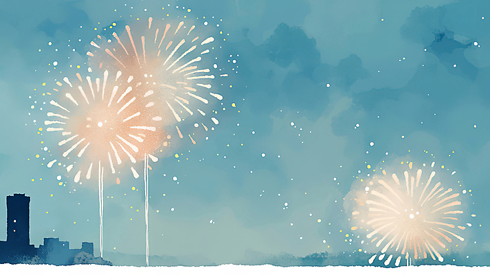 JPG 구름 일러스트 밤하늘 폭죽 불꽃놀이 풍경 사람없음 건물 빛 도시 국내일러스트 AI일러스트 AI콘텐츠 자연요소 건축물 놀이 하늘 야간 파일형식