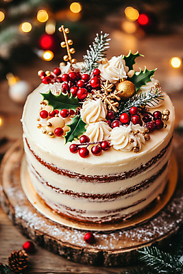 JPG 편집이미지 기념일 열매 크리스마스 디저트 눈꽃 사람없음 파티 케이크 디지털합성 크리스마스케이크 편집실사 AI포토 AI콘텐츠 식물 음식 눈_날씨 이벤트 CG 파일형식