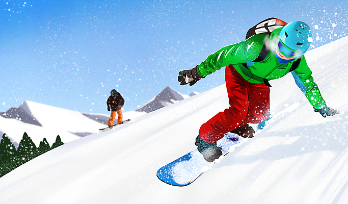 전신 PSD 여자 남자 겨울 일러스트 겨울스포츠 스키장 성인 두명 운동 설원 추위 눈 스노우보드 안전모 스키복 눈내림 성인만 설산 국내일러스트 자연요소 옷 계절 스포츠 날씨 스키 산 눈_날씨 건강 사람 보드_스포츠 헬멧 안전장비 파일형식