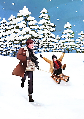 전신 PSD 나무 커플 여자 남자 겨울 일러스트 털모자 성인 두명 달리기 목도리 눈 당기기 추억 썰매 썰매타기 쌓인눈 성인만 국내일러스트 자연요소 식물 모자_잡화 잡화 계절 컨셉 관계 모션 날씨 사람 전통놀이 파일형식