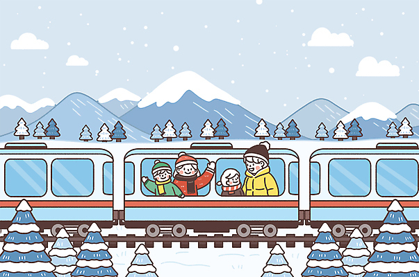 PSD 나무 구름 여자 남자 딸 아들 어린이 겨울 일러스트 가족 엄마 털모자 소녀 소년 여러명 성인 손들기 목도리 기차 눈 아빠 기차여행 쌓인눈 눈내림 설산 국내일러스트 자연요소 식물 모자_잡화 잡화 계절 육상교통 여행 다수 관계 모션 날씨 산 대중교통 눈_날씨 사람 파일형식