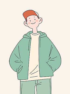 모자 남자 어린이 인물캐릭터 일러스트 한명 미소 소년 연두색 주머니손 소년한명만 일러캐릭터 AI파일 캐릭터 1 잡화 모션 표정 사람 초록색 남자한명만 소년만 파일형식 벡터