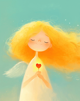 JPG 여자 어린이 하늘색 일러스트 천사 사랑 한명 미소 소녀 상반신 반짝임 금발 평화 눈감음 희망 하트 잡기 포근함 순수 손모으기 천사날개 소녀한명만 국내일러스트 AI일러스트 AI콘텐츠 모양 1 헤어스타일 감정 컨셉 날개 모션 표정 사람 손짓 파란색 감각 여자한명만 소녀만 파일형식