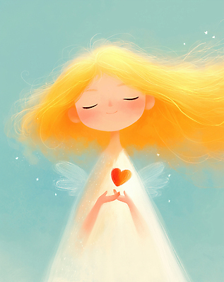 JPG 여자 어린이 하늘색 일러스트 천사 사랑 한명 미소 소녀 상반신 반짝임 금발 눈감음 희망 하트 포근함 순수 손모으기 천사날개 소녀한명만 국내일러스트 AI일러스트 AI콘텐츠 모양 1 헤어스타일 감정 컨셉 날개 모션 표정 사람 손짓 파란색 감각 여자한명만 소녀만 파일형식