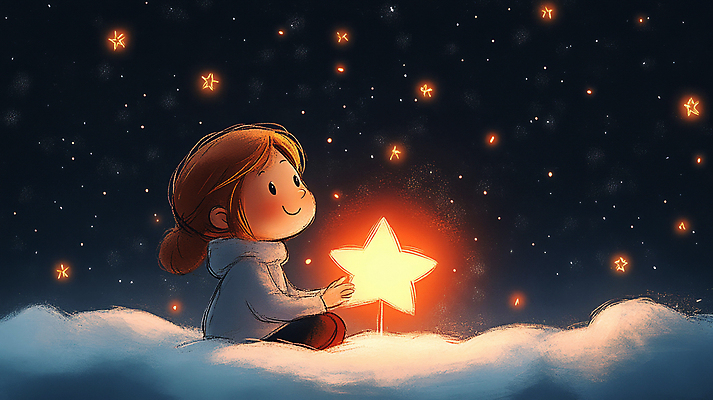 JPG 구름 응시 여자 어린이 일러스트 밤하늘 한명 미소 앉기 소녀 반짝임 주황색 어둠 꿈 신비 순수 별빛 환상 소녀한명만 국내일러스트 AI일러스트 AI콘텐츠 자연요소 1 시선 별 컬러 컨셉 모션 하늘 표정 사람 빛 야간 여자한명만 소녀만 파일형식