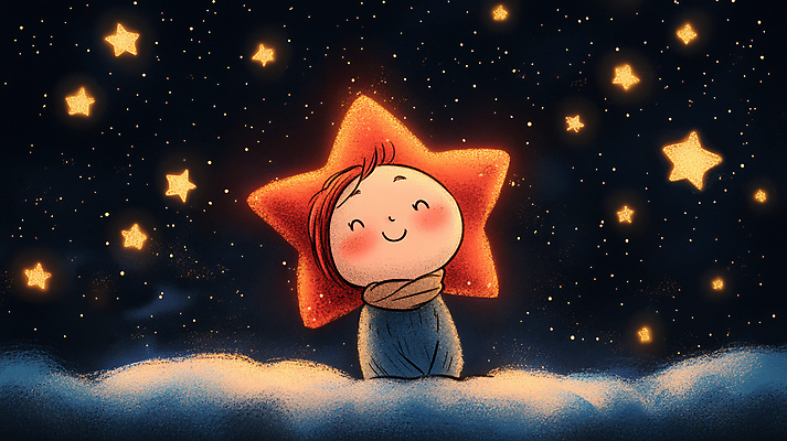 JPG 구름 남자 어린이 일러스트 밤하늘 한명 미소 소년 반짝임 주황색 어둠 꿈 신비 순수 별빛 환상 소년한명만 국내일러스트 AI일러스트 AI콘텐츠 자연요소 1 별 컬러 컨셉 모션 하늘 표정 사람 빛 야간 남자한명만 소년만 파일형식