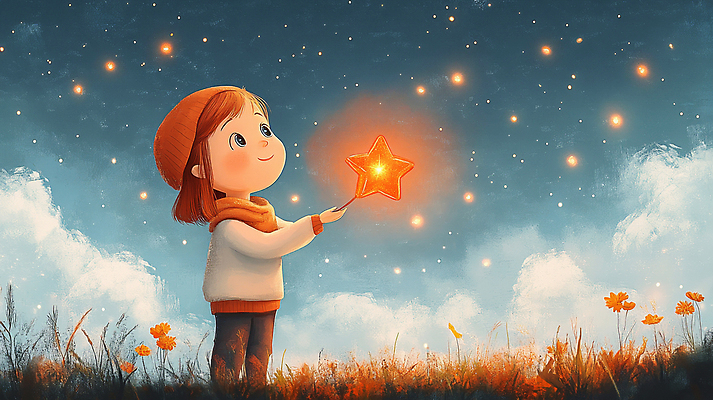 JPG 전신 구름 여자 어린이 일러스트 밤하늘 한명 서기 미소 들기 소녀 잔디 반짝임 꿈 들꽃 올려보기 신비 순수 별빛 환상 소녀한명만 국내일러스트 AI일러스트 AI콘텐츠 자연요소 식물 1 꽃 별 컨셉 모션 하늘 표정 사람 빛 야간 여자한명만 소녀만 파일형식
