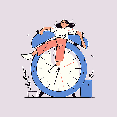 전신 여자 화분 여유 시계 일러스트 한명 앉기 성인 기댐 자명종 알람 성인여자한명만 국내일러스트 AI파일 1 감정 모션 사람 여자한명만 성인여자만 파일형식 벡터