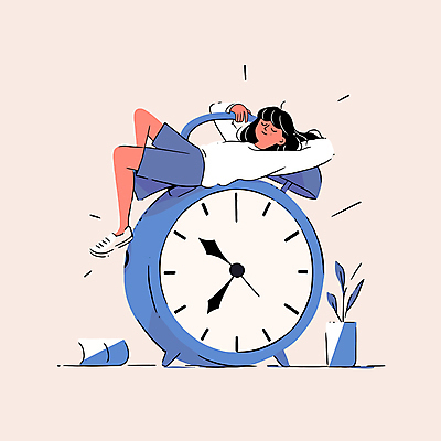 전신 여자 여유 시계 일러스트 한명 성인 파란색 눕기 눈감음 자명종 알람 잡기 잠 성인여자한명만 국내일러스트 AI파일 1 감정 컬러 모션 사람 여자한명만 성인여자만 파일형식 벡터