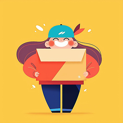 JPG 전신 모자 여자 행복 어린이 일러스트 한명 웃음 들기 소녀 상자 즐거움 긍정적 소녀한명만 국내일러스트 AI일러스트 AI콘텐츠 1 잡화 감정 모션 표정 사람 여자한명만 소녀만 파일형식