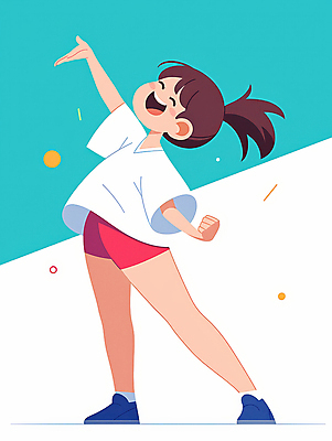 JPG 전신 여자 행복 어린이 일러스트 한명 웃음 소녀 손들기 즐거움 긍정적 소녀한명만 국내일러스트 AI일러스트 AI콘텐츠 1 감정 모션 표정 사람 여자한명만 소녀만 파일형식