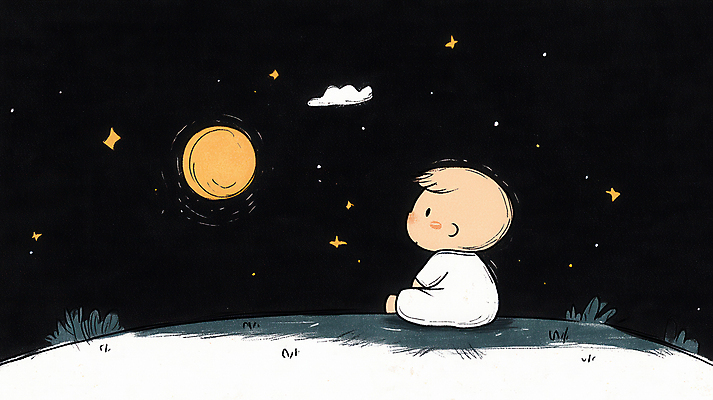 JPG 전신 응시 남자 어린이 일러스트 밤하늘 동화 한명 소년 잔디 평화 검은색 고요 꿈 달 감성 소년한명만 국내일러스트 AI일러스트 AI콘텐츠 자연요소 식물 1 시선 컬러 컨셉 하늘 사람 야간 남자한명만 소년만 파일형식