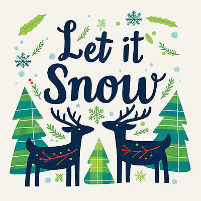 JPG 나무 잎 크리스마스 두마리 겨울 일러스트 눈꽃 사람없음 연두색 크리스마스트리 눈송이 체크무늬 순록 홀리데이 국내일러스트 AI일러스트 AI콘텐츠 식물 계절 기념일 2 무늬 휴가 눈_날씨 초록색 파일형식