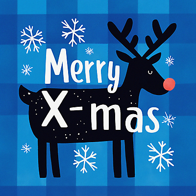 JPG 한마리 크리스마스 겨울 패턴 일러스트 눈꽃 사람없음 파란색 루돌프 눈송이 체크무늬 순록 홀리데이 국내일러스트 AI일러스트 AI콘텐츠 1 계절 기념일 컬러 무늬 휴가 사슴 눈_날씨 파일형식