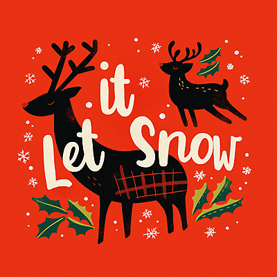 JPG 잎 크리스마스 두마리 겨울 일러스트 눈꽃 사람없음 빨간색 루돌프 눈송이 순록 홀리데이 국내일러스트 AI일러스트 AI콘텐츠 식물 계절 기념일 컬러 2 휴가 사슴 눈_날씨 파일형식